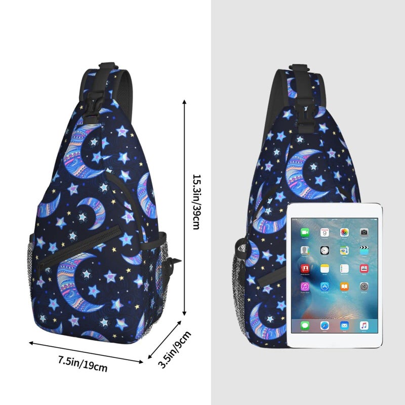 bassyil Blue Moon Sling Bag Crossbody Travel Hiking Chest Backpack Shoulder Daypack for Women Men - Image 3