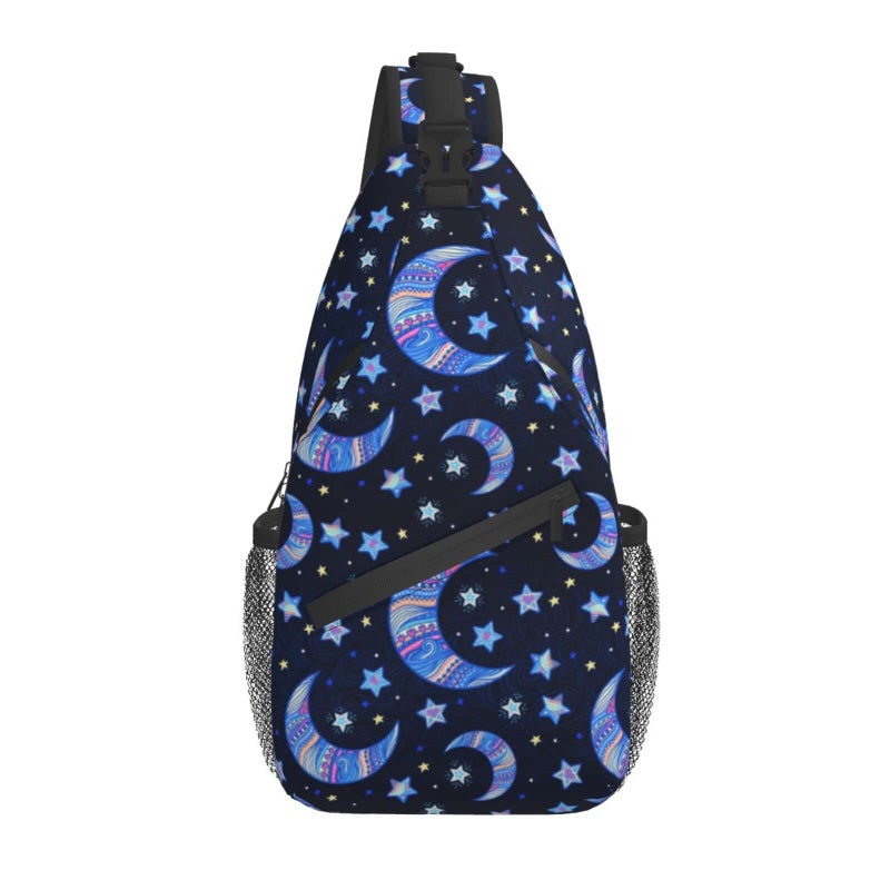 bassyil Blue Moon Sling Bag Crossbody Travel Hiking Chest Backpack Shoulder Daypack for Women Men - Image 2