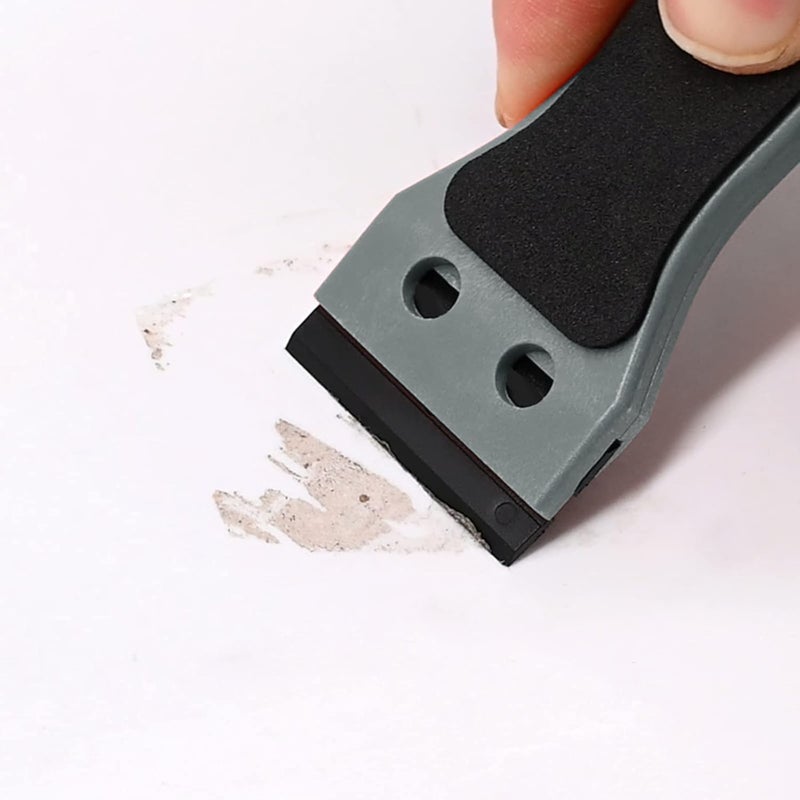 Ehdis 2pcs Plastic Razor Scraper 6-inch Long Handle Adhesive Remover Tool with 100 Double-Edge Blades for Window Tint Vinyl Scraper Decal Sticker Glue Remover (grey) - Image 3