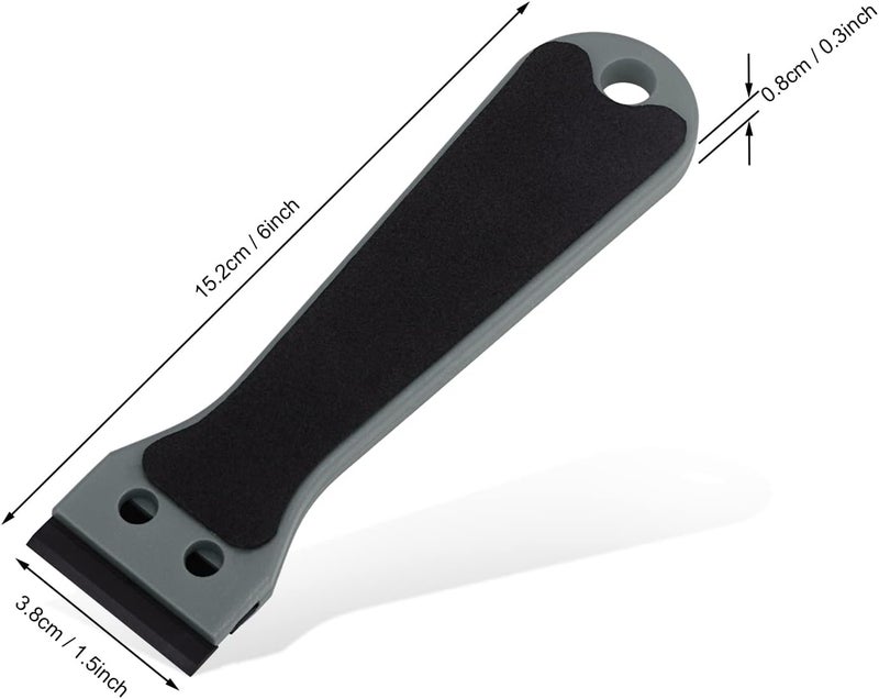 Ehdis 2pcs Plastic Razor Scraper 6-inch Long Handle Adhesive Remover Tool with 100 Double-Edge Blades for Window Tint Vinyl Scraper Decal Sticker Glue Remover (grey) - Image 5