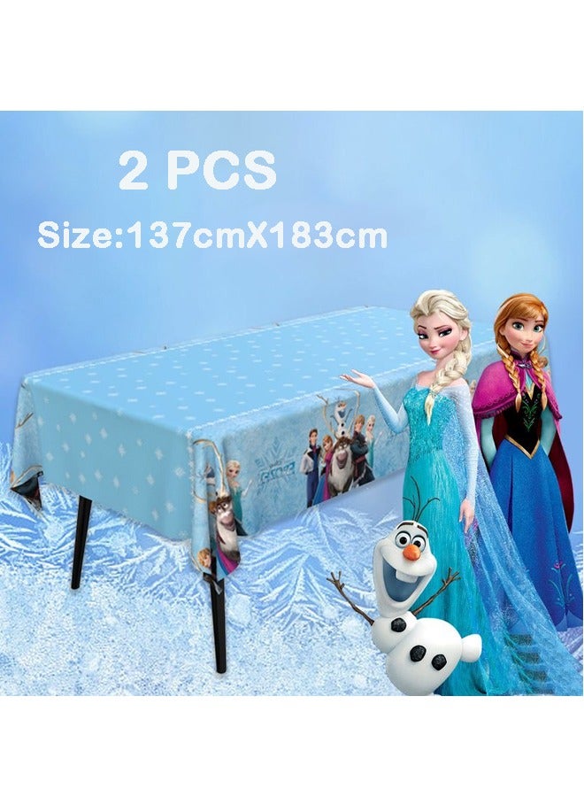 2 PCS Frozen pattern disposable waterproof birthday tablecloth party supplies decorative tablecloth (size: 137cm*183cm) - Image 2