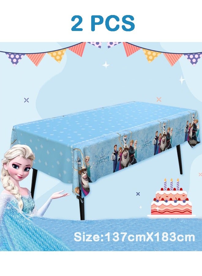 2 PCS Frozen pattern disposable waterproof birthday tablecloth party supplies decorative tablecloth (size: 137cm*183cm) - Image 1