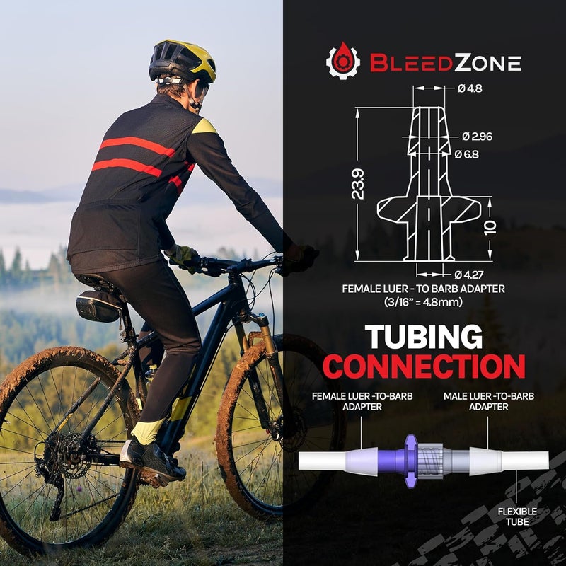 BleedZone Female Luer Lock Connector - 10x Hose Barb Adapter, PP Polypropylene Hose, 3/16" Hose Barb Fittings - Image 4