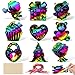 JULMELON Valentine Crafts for Kids 36 Pack Heart Shape Scratch Art Paper Crafts Kit Magic Rainbow Scratch Cards Hang Tags Goody Bag Stuffers Valentines Day Gifts for Kids - Image 2
