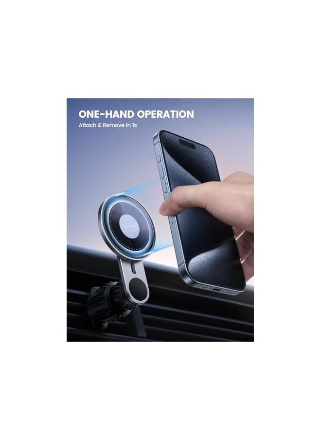 Lamicall - Fits MagSafe Car Mount Vent - [Pioneering Glass Surface & Extension Arm 360° Rotation] Magnetic Phone Holders for Your Car - Car Phone Holder for iPhone 12 13 14 15 Pro Max & All Phones - Image 1
