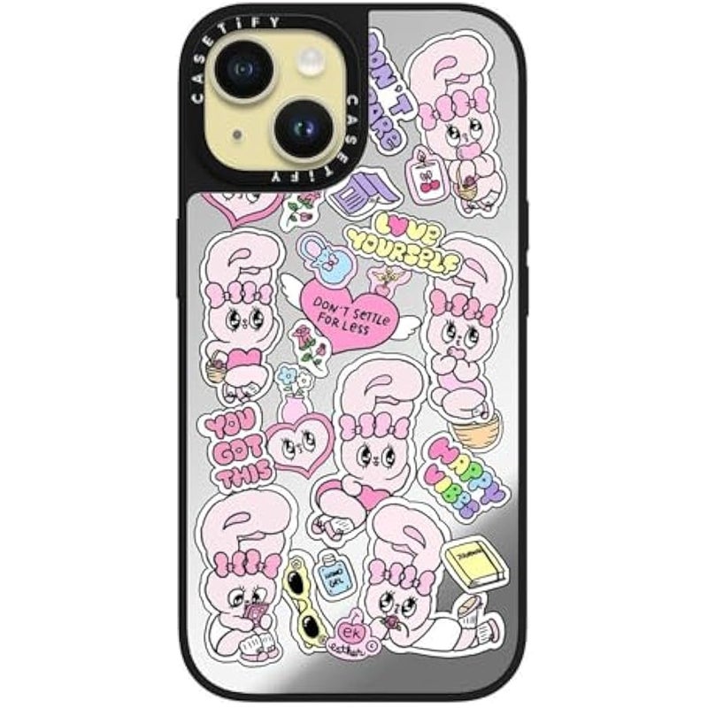 Casetify Mirror iPhone 15 Case 【Reflective / 4.9ft Drop Protection/Compatible with Magsafe】 - You Got This - Silver on Black - Image 2