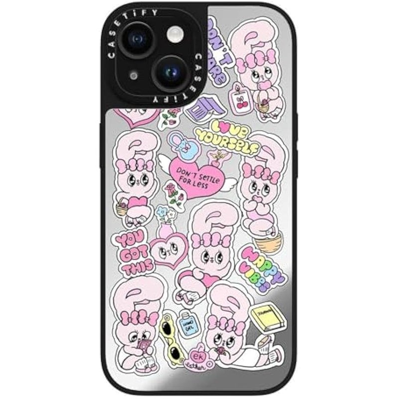 Casetify Mirror iPhone 15 Case 【Reflective / 4.9ft Drop Protection/Compatible with Magsafe】 - You Got This - Silver on Black - Image 5