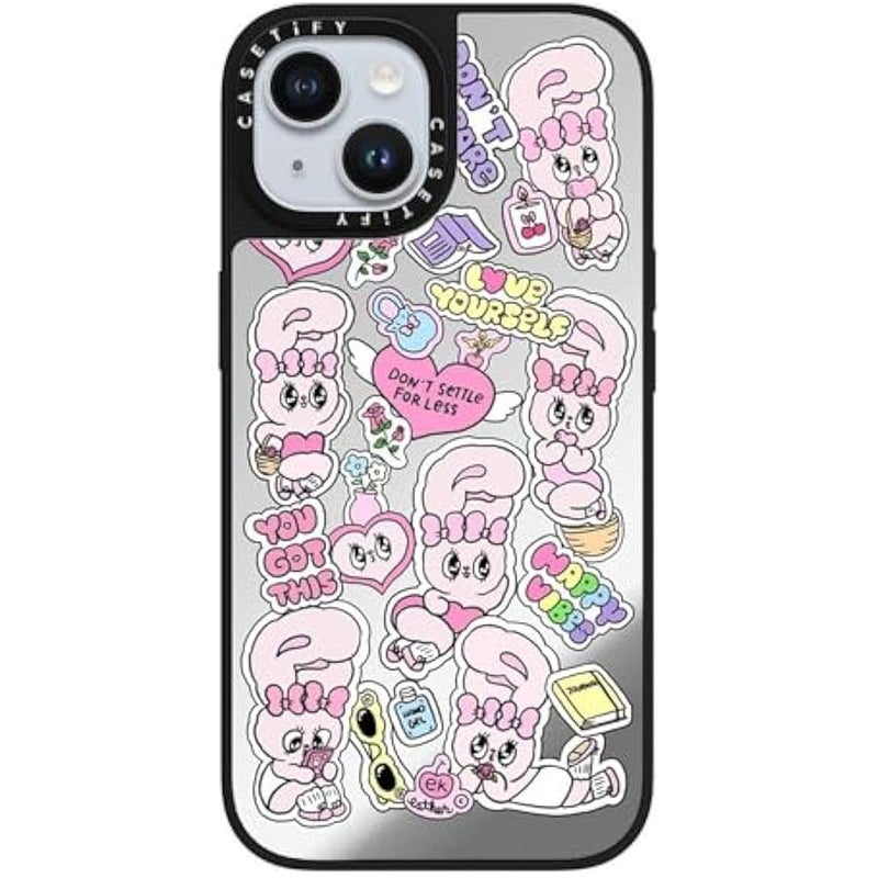 Casetify Mirror iPhone 15 Case 【Reflective / 4.9ft Drop Protection/Compatible with Magsafe】 - You Got This - Silver on Black - Image 4