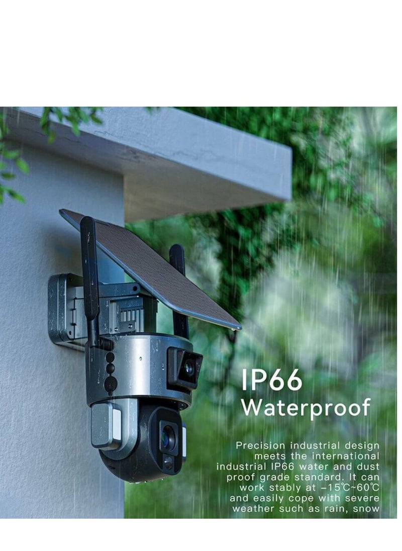 PROLAB - SOLAR WIFI CMAERA, 360 ROTATION WITH AUTO TRACKING, COLOR NIGHT, LONG STAND BATTERY WITH 2 WAY TALK, 4K-8MP CALRITY-4X Solar Dual Linkage Battery PTZ Camera Wireless EUROPIEN MODEL - Image 1