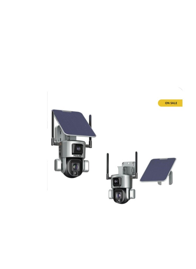 PROLAB - SOLAR WIFI CMAERA, 360 ROTATION WITH AUTO TRACKING, COLOR NIGHT, LONG STAND BATTERY WITH 2 WAY TALK, 4K-8MP CALRITY-4X Solar Dual Linkage Battery PTZ Camera Wireless EUROPIEN MODEL - Image 1