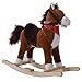 Qaba Kids Ride on Rocking Horse Plush Toy with Realistic Sounds and Red Scarf for Over 3 Years Old Birth Gift - Image 3