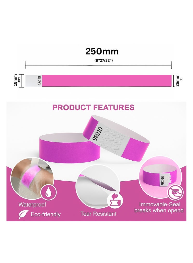 PRINTSHOP4ME Event Paper Wristbands And Identification Bands Made Of Tyveck Material 19mm x 250mm Pink - Image 4