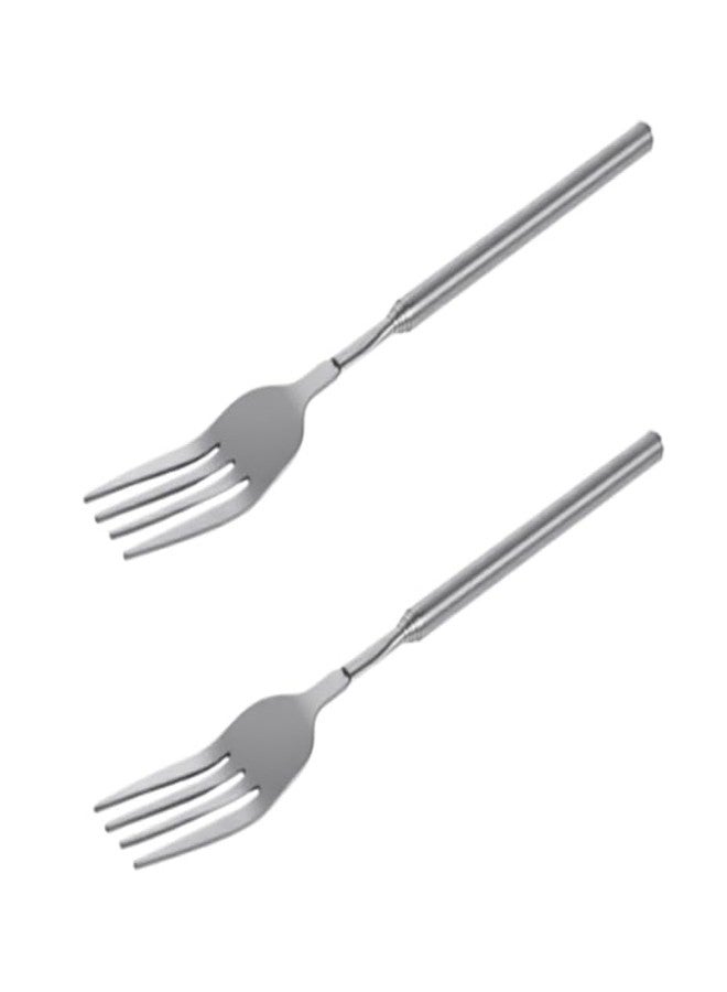 CartHome 2pcs Extendable Fork Set, Fork Set, Telescopic Dining Utensils for Outdoor Cooking and Camping - Image 1