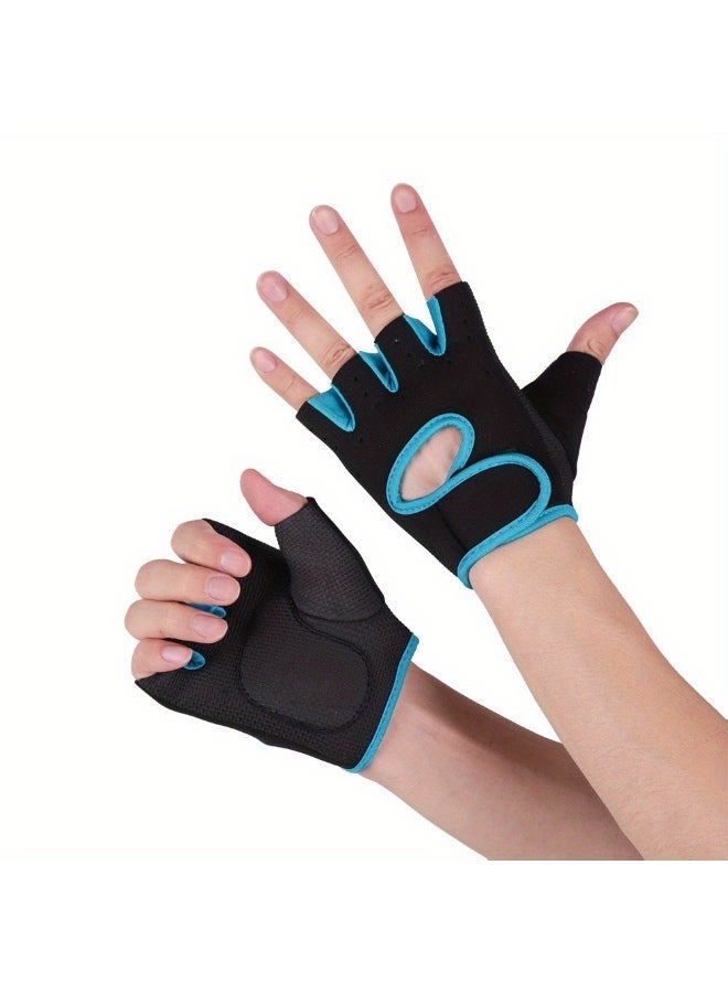Move On Sport Support Gloves, XXL Size, Black with Blue Trim, Fingerless Design, Moisture Releasing, for Muscle and Joint Support - Image 3