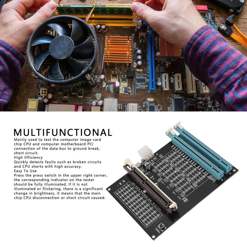 GPU Tester with LED Light Dual AGP & PCI E Graphics Card Diagnostic Tool for PC Repair Technicians - Image 4