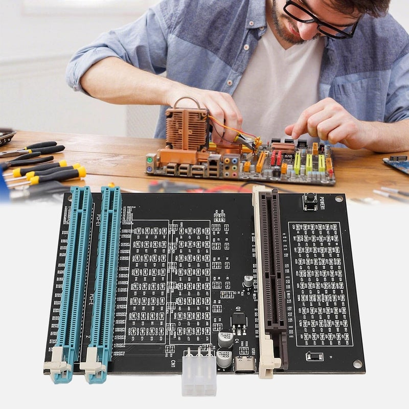 GPU Tester with LED Light Dual AGP & PCI E Graphics Card Diagnostic Tool for PC Repair Technicians - Image 3