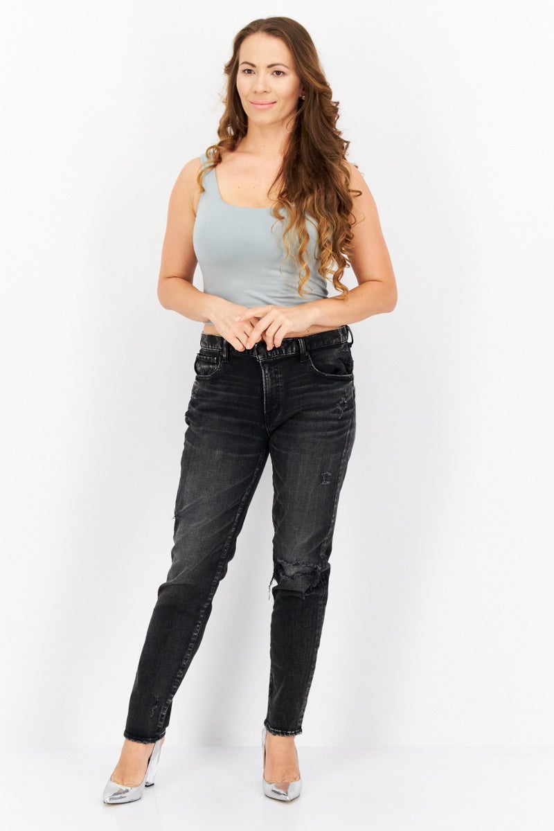 Moussy Women Regular Fit Stretchable Denim, Black - Image 3