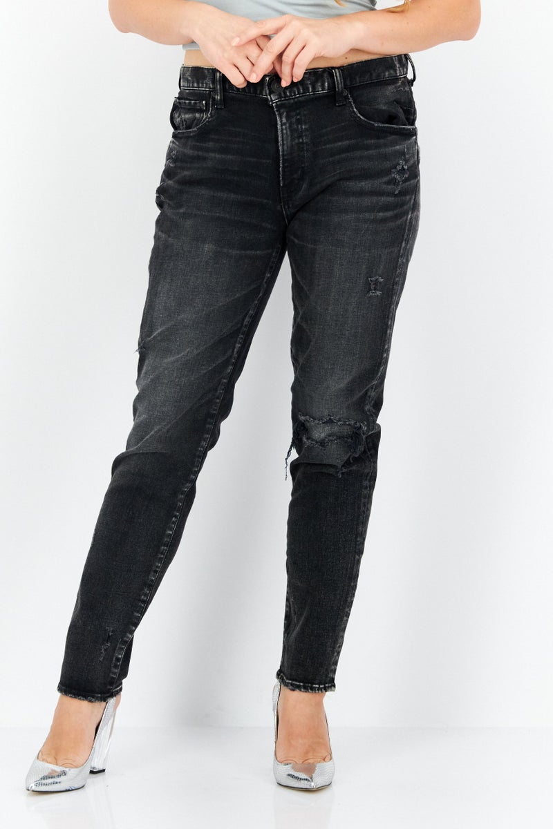 Moussy Women Regular Fit Stretchable Denim, Black - Image 1