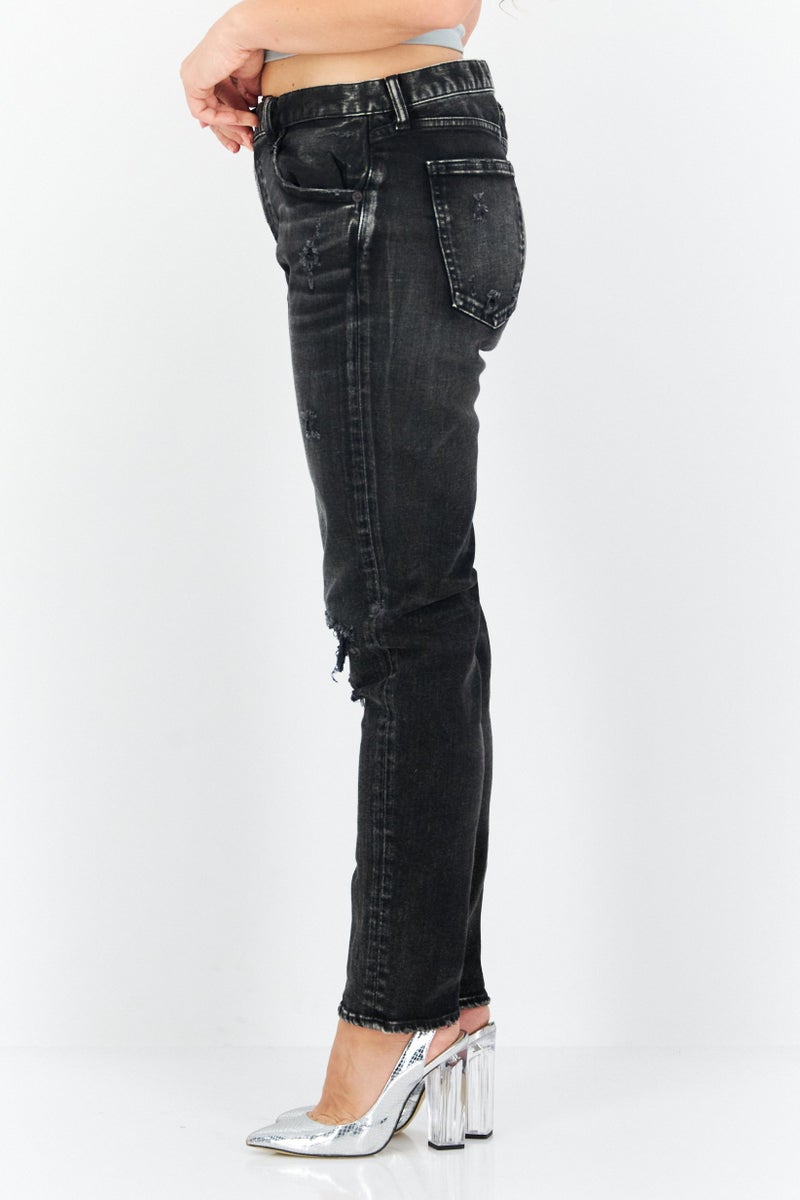 Moussy Women Regular Fit Stretchable Denim, Black - Image 2