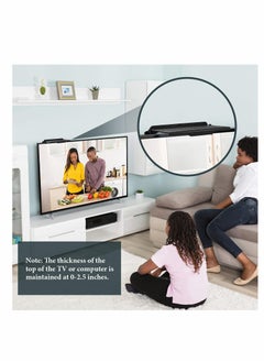 Generic 3 Pcs Screen Top Shelf, TV Top Storage Bracket, 2-Leg Adjustable Monitor Top Shelf for Cellphone Stand, Media Boxes, Router, Game Console and Home Decor  - Image 2