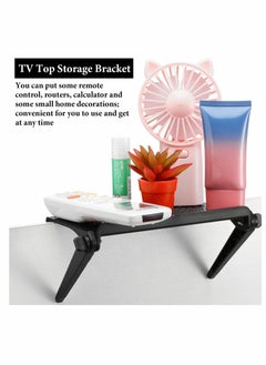 Generic 3 Pcs Screen Top Shelf, TV Top Storage Bracket, 2-Leg Adjustable Monitor Top Shelf for Cellphone Stand, Media Boxes, Router, Game Console and Home Decor  - Image 4