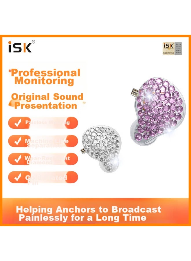 Isk Es80 White Wired Monitoring Earphones, In-Ear Professional High-Fidelity Hifi Small Earphones, Karaoke Music Sleep Deep Bass, Universal Earplugs For Mobile Phones, Computers, And Sound Cards - Image 2