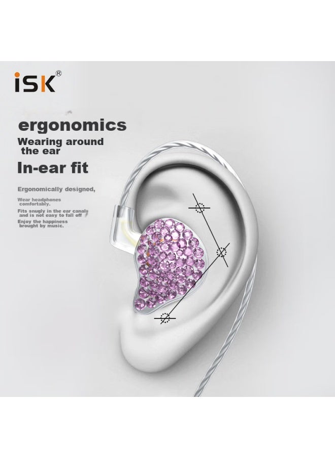 Isk Es80 White Wired Monitoring Earphones, In-Ear Professional High-Fidelity Hifi Small Earphones, Karaoke Music Sleep Deep Bass, Universal Earplugs For Mobile Phones, Computers, And Sound Cards - Image 3