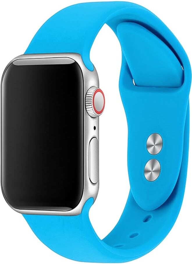 Generic - RYB Watch Bands Compatible with Apple Watch Series SE 7 6 5 4 3 2 1 for Women and Men, Soft Silicone Replacement Strap Compatible with iWatch 45mm 44mm 42mm 41mm 40mm 38mm, 42/44/45mm M/L, Silicone - Image 1