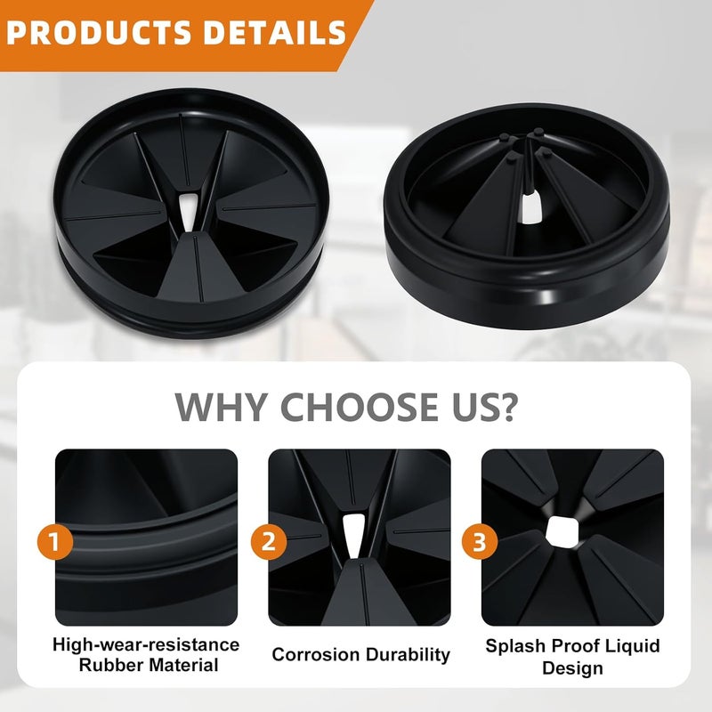 Kaiwon Garbage Disposal Splash Guard 3 3/8" for InSinkErator Evolution Series, Noise Reduction & Easy Install Nitrile Rubber Sink Baffle - Dishwasher Safe Drain Plug for Home Kitchens & Rentals - Image 2