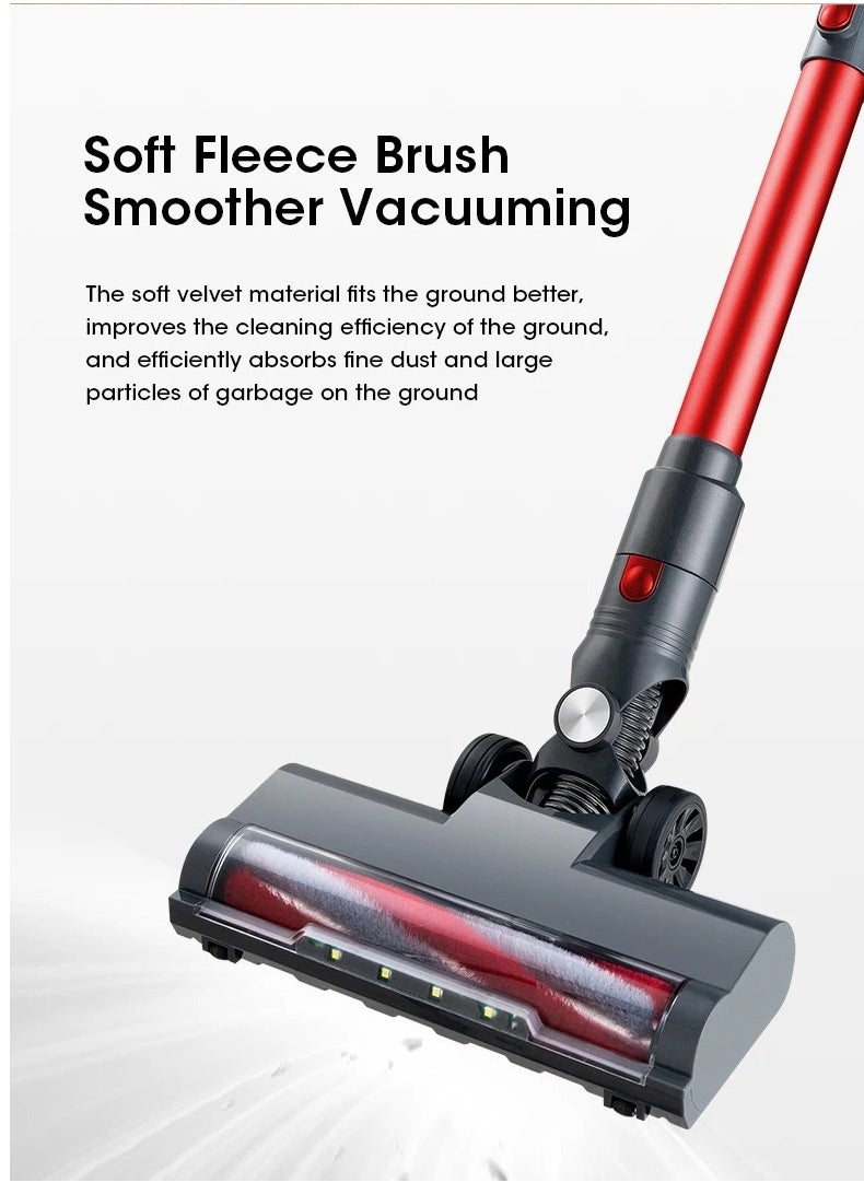 Joshberg 6 in 1 Cordless Vacuum Cleaner,9500Pa/150W Upright Stick Vacuum Cleaner, Wirless Cleaner for Home Hardwood Floor, Carpet, Pet Hair, Car Red/Grey  - Image 4