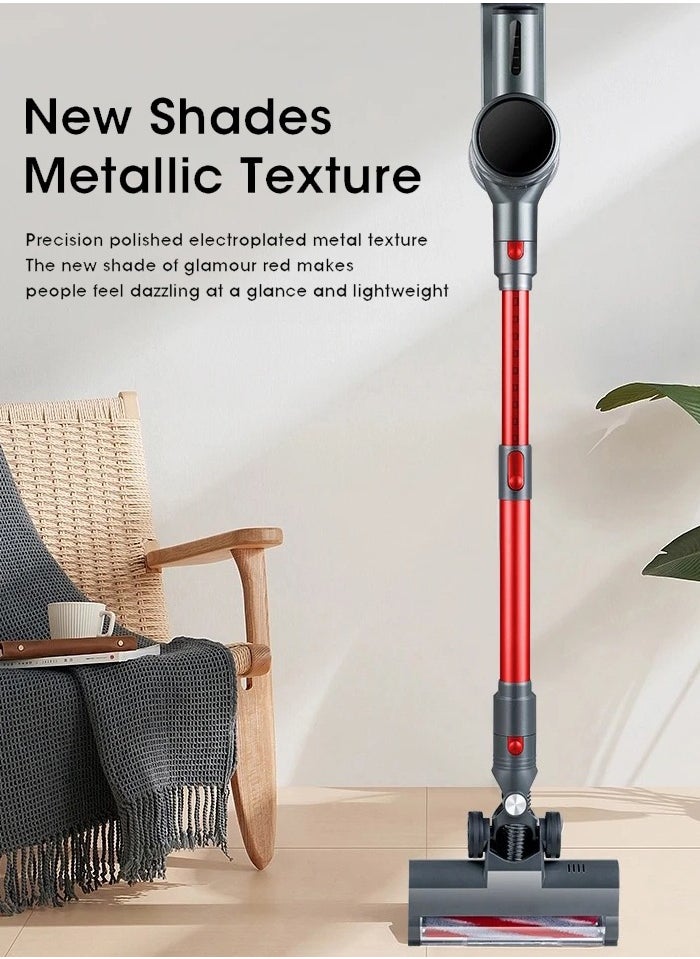 Joshberg 6 in 1 Cordless Vacuum Cleaner,9500Pa/150W Upright Stick Vacuum Cleaner, Wirless Cleaner for Home Hardwood Floor, Carpet, Pet Hair, Car Red/Grey  - Image 5