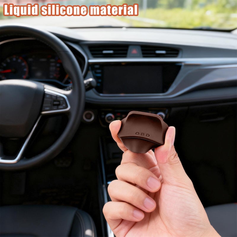 Brown Flexible OBD Port Cover Dust Proof Protective Sleeve Easy Installation Auto Diagnostic Guard - Image 3