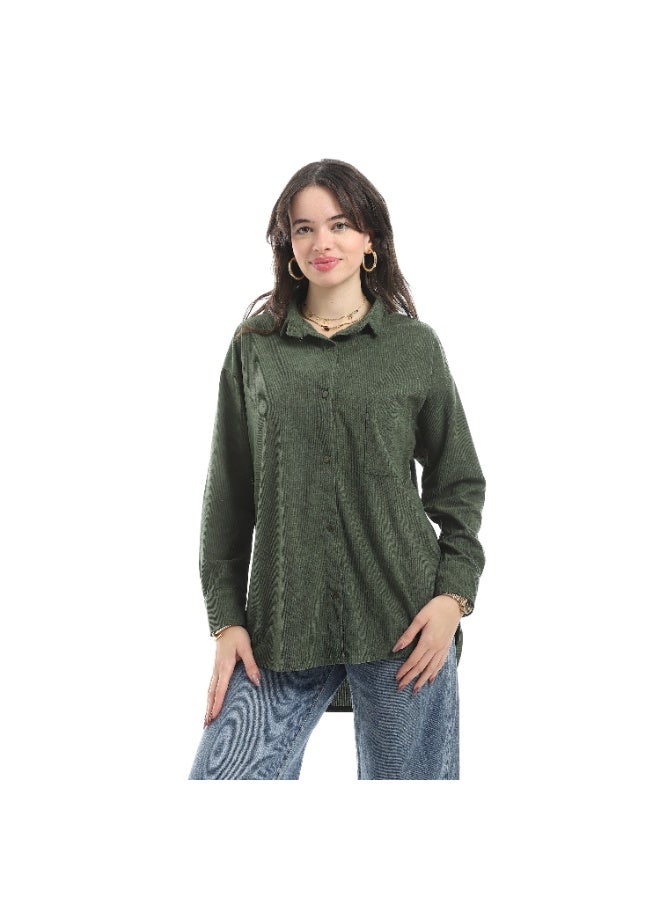 Master Jeans Classic Button-Down Shirt, Women's Long Sleeve, Relaxed Fit, VELVET - Image 2