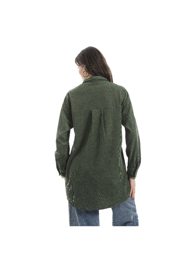 Master Jeans Classic Button-Down Shirt, Women's Long Sleeve, Relaxed Fit, VELVET - Image 3