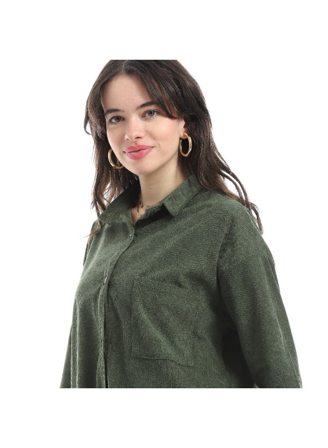 Master Jeans Classic Button-Down Shirt, Women's Long Sleeve, Relaxed Fit, VELVET - Image 4