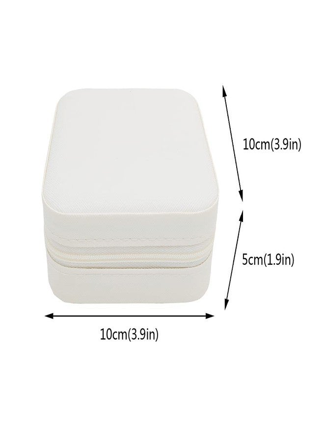 CLOUD Faux Leather Mini Jewelry Travel Case – Small Portable Jewelry Organizer Box, Compact White Storage for Rings, Earrings, Necklaces – Lightweight, Secure, Velvet Lined-White - Image 3