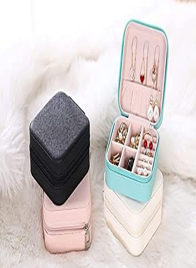 CLOUD Faux Leather Mini Jewelry Travel Case – Small Portable Jewelry Organizer Box, Compact White Storage for Rings, Earrings, Necklaces – Lightweight, Secure, Velvet Lined-White - Image 2