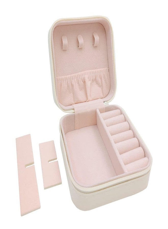 CLOUD Faux Leather Mini Jewelry Travel Case – Small Portable Jewelry Organizer Box, Compact White Storage for Rings, Earrings, Necklaces – Lightweight, Secure, Velvet Lined-White - Image 4
