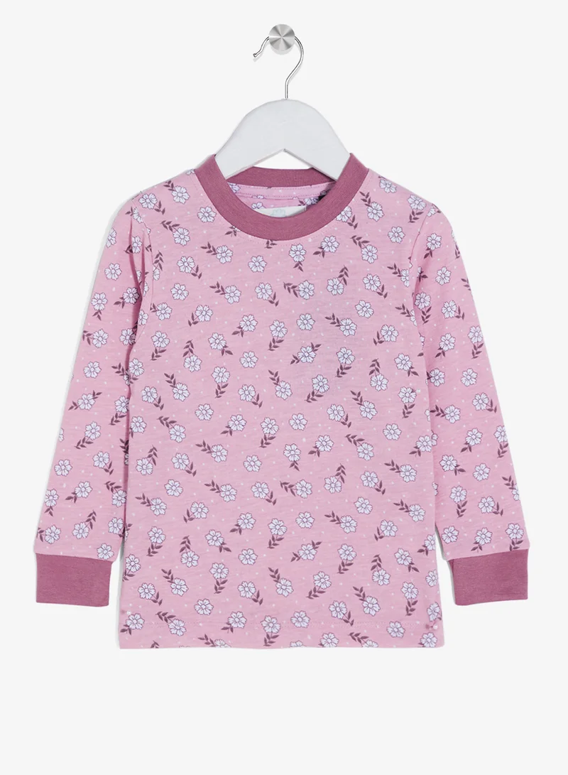 ريبلز مع نمشي طقم بيجامة للبنات بأكمام طويلة علوي وسفلي