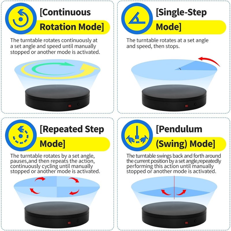 ComXim Remote Motorized Electric Turntable Rotating Display Stand Spinning Rotating Platform 360 Photography Turntable lazy susan base giratoria para for Photography,Display,3D Scan,Exhibition rotating table - Image 3