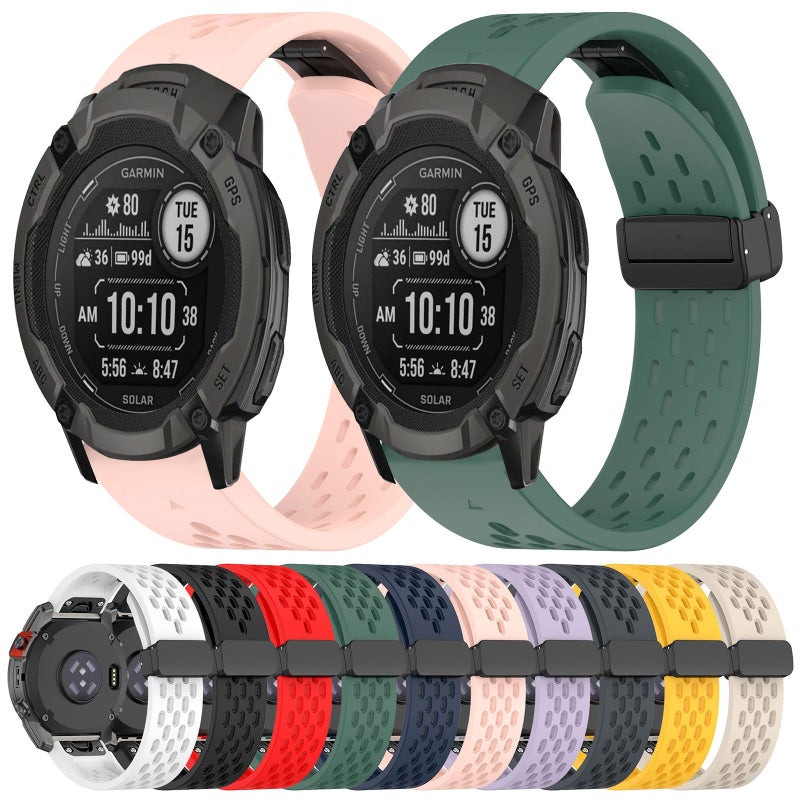 S-TOP For Garmin Enduro Hole Folding Buckle 26mm Silicone Watch Band(Midnight Blue) - Image 3