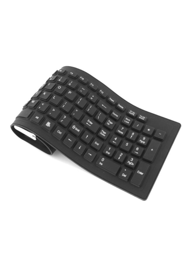 جاما كيبورد سيليكون مرن وقابل للطي من Gamma Tech K10 | مقاوم للماء والغبار | توصيل USB مباشر | تصميم محمول وسهل التخزين - Image 4