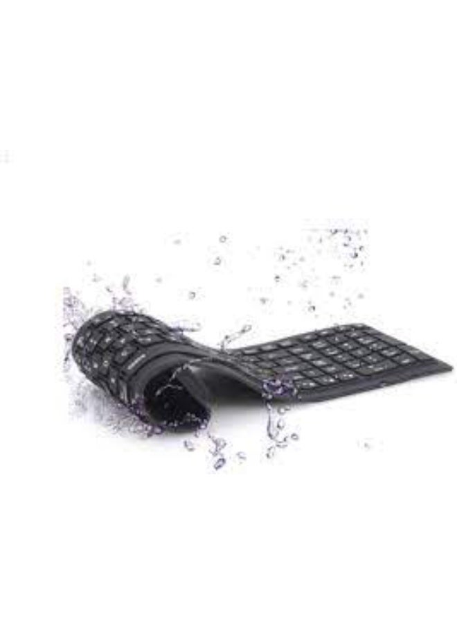 جاما كيبورد سيليكون مرن وقابل للطي من Gamma Tech K10 | مقاوم للماء والغبار | توصيل USB مباشر | تصميم محمول وسهل التخزين - Image 2