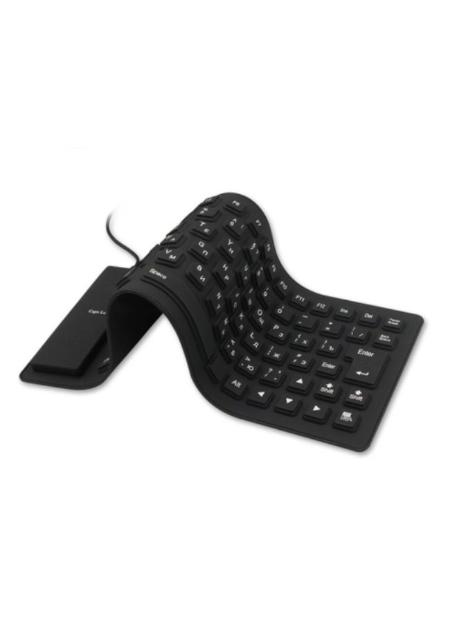 جاما كيبورد سيليكون مرن وقابل للطي من Gamma Tech K10 | مقاوم للماء والغبار | توصيل USB مباشر | تصميم محمول وسهل التخزين - Image 3