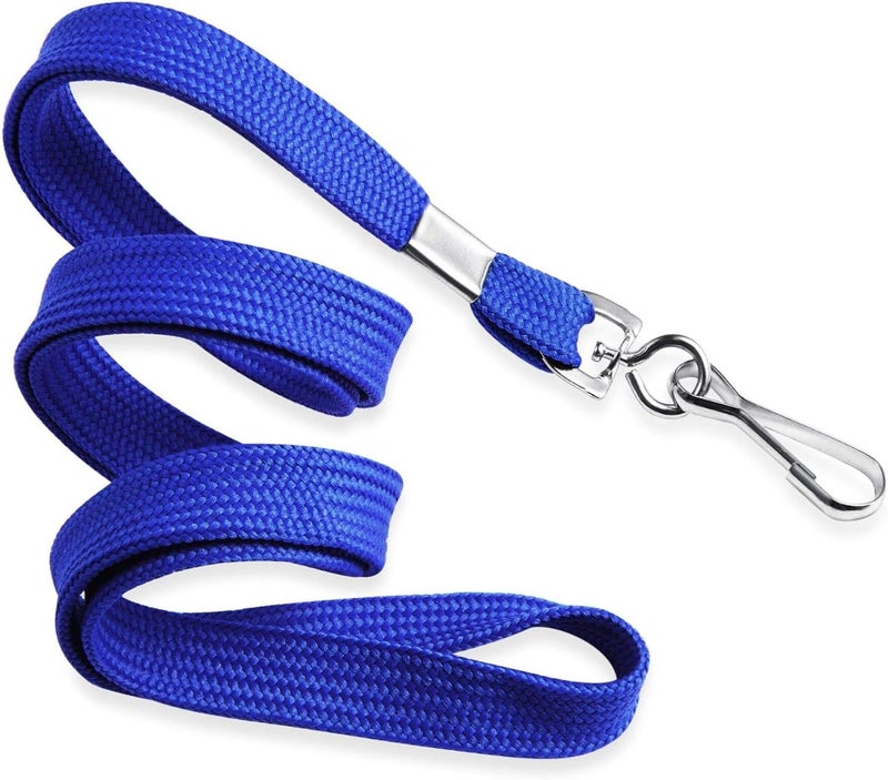 MIFFLIN -USA Flat Lanyards for ID Badges (Blue, 36 Inch, 5 Pack), Comfortable Neck Straps - Image 1