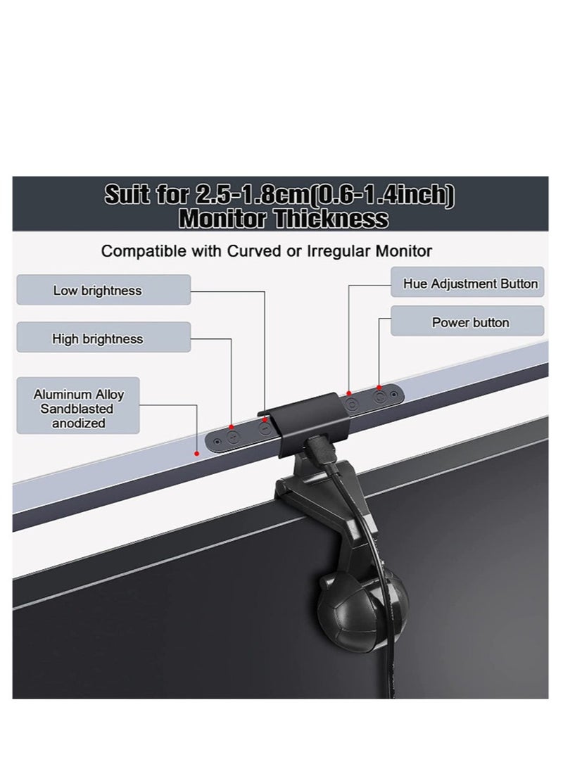 Monitor Light Bar, Flat/Curved Monitor Screen Led Lights Eye Caring,Desk Lamp Screen Hanging Lamp, Business Office Study Work Reading Game led Desktop Computer Monitor Hanging Lamp
