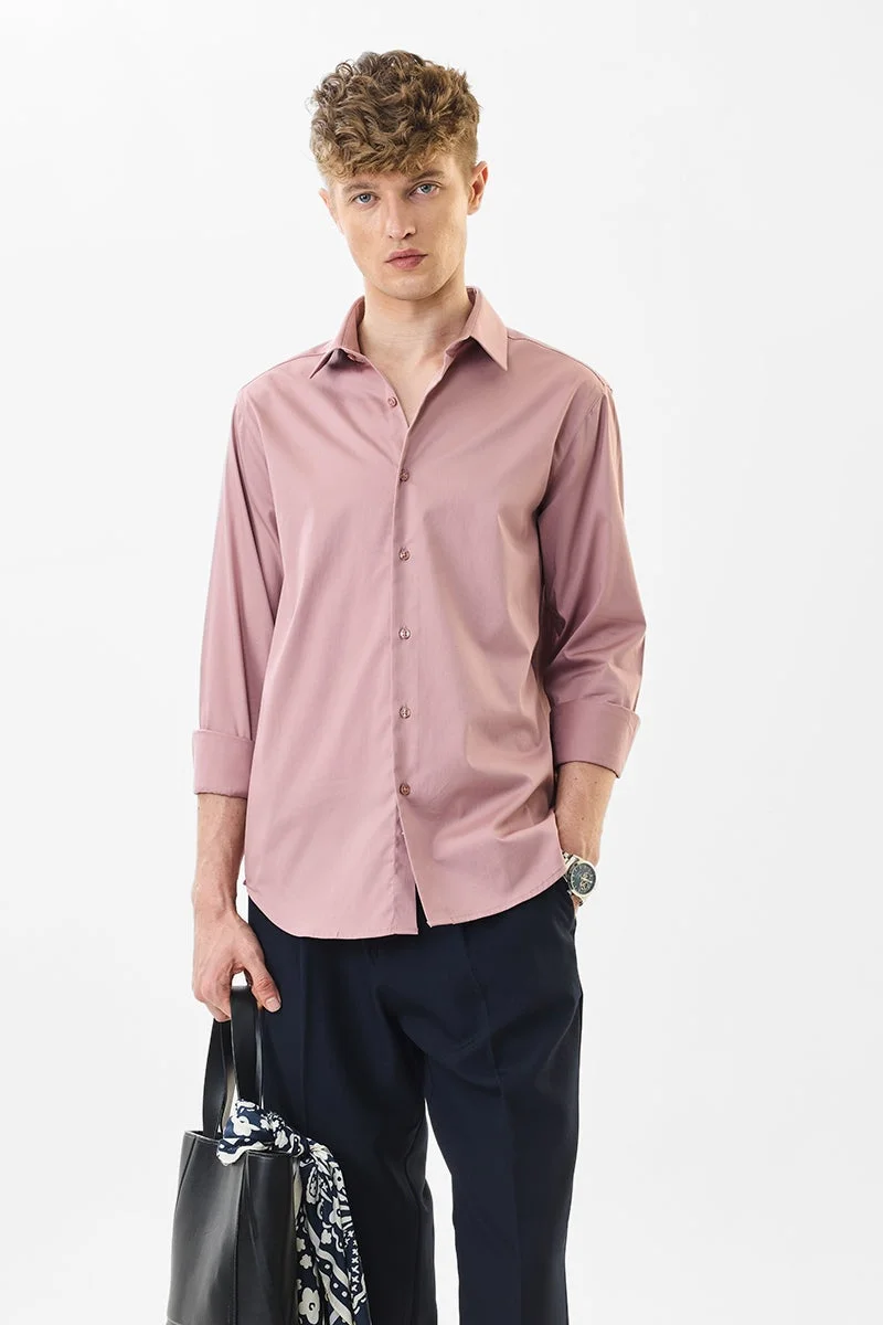SNITCH Slim Fit Stretch Light Pink Luxe Shirt