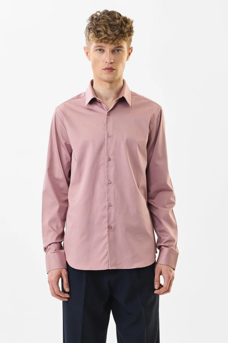 SNITCH Slim Fit Stretch Light Pink Luxe Shirt
