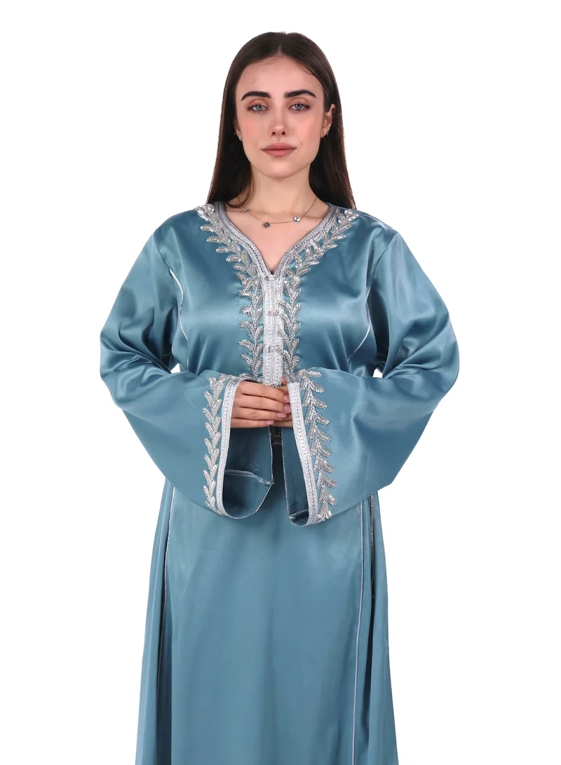 AL BENT AL SHARQIEH women satin jalabiya dress