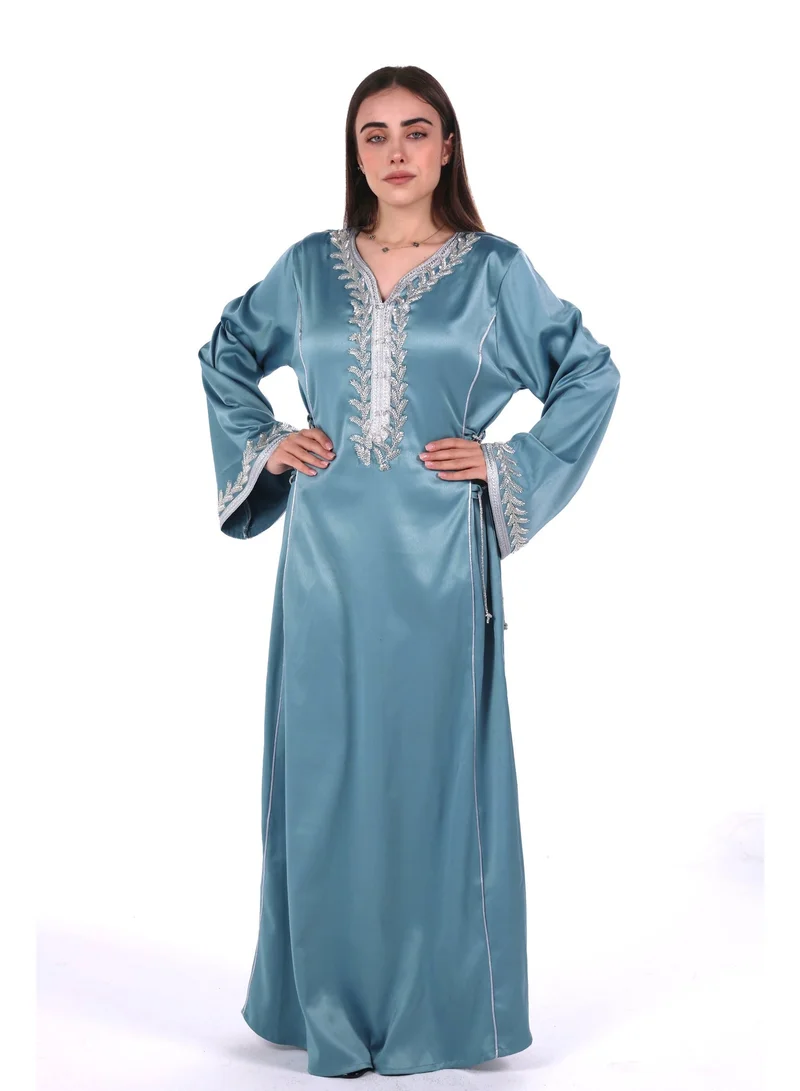 AL BENT AL SHARQIEH women satin jalabiya dress